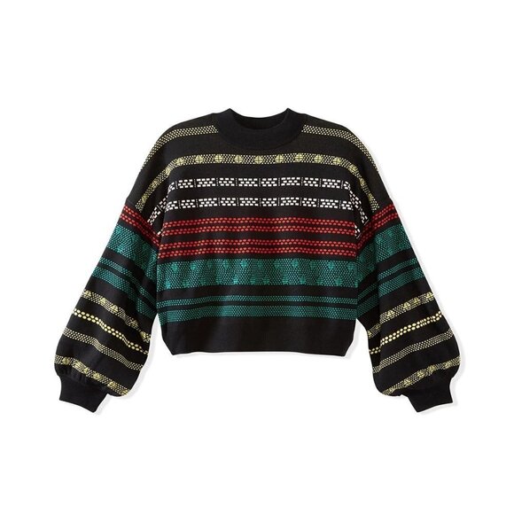 NWT 525 America black & multicolour pattern sweater, M - Picture 5 of 7